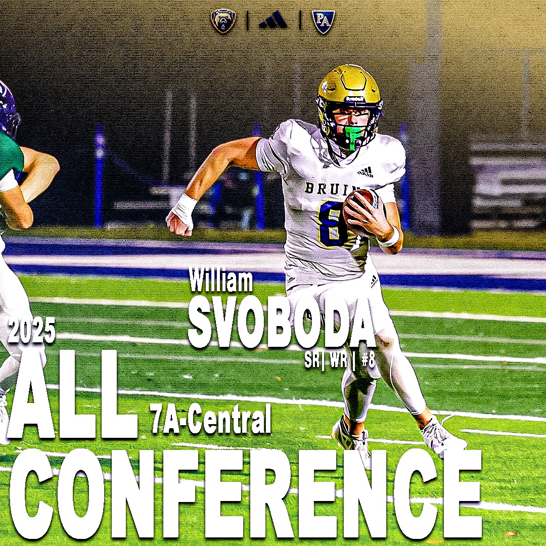 PABruinFootball's tweet image. 𝐁𝐑𝐔𝐈𝐍𝐒 𝐀𝐋𝐋-𝐂𝐎𝐍𝐅𝐄𝐑𝐄𝐍𝐂𝐄

Congratulations to TJ Logan, Pierce Phelan, Luke Edwards, and William Svoboda on receiving 2025 7A-Central All-Conference honors.

Well done, Bruins.