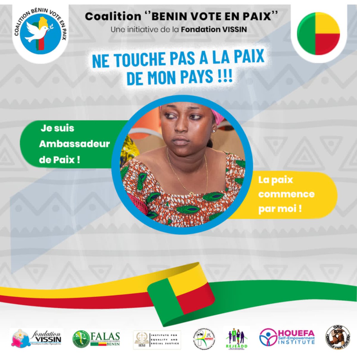 <a href="/UNICEF/">UNICEF</a> <a href="/gouvbenin/">Gouvernement du Bénin 🇧🇯</a> <a href="/DDCBenin/">Coopération suisse au Bénin</a> Insérez votre photo dans le visuel officiel de la campagne et devenez, vous aussi, un acteur de la paix.

👉 Créez votre visuel ici :
app.fraoly.com/benin-vote-en-…

📲 Une fois votre visuel généré, envoyez-le directement sur WhatsApp :
wa.me/+22997775183