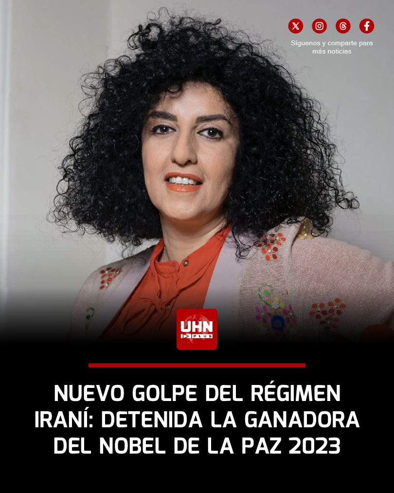 🇮🇷‼️ | URGENTE — La activista iraní y Premio Nobel de la Paz 2023, Narges Mohammadi, fue arrestada nuevamente este 12 de diciembre por las fuerzas de seguridad del régimen islámico de Irán durante una ceremonia conmemorativa a un abogado disidente fallecido. Mohammadi se