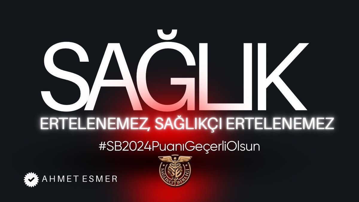 ahmetesmer2121's tweet photo. Buradan tüm sendikalara bir kez daha çağrıda bulunuyorum:
Atama bekleyen sağlık çalışanlarının talebi, Sayın Bakanımıza istihdam beklentilerini ve yaşadıkları mağduriyeti iletmenizdir. Birçok sendika bu süreçte destek açıklamaları yaparken, yetkili sendikadan henüz atama bekleyenlere yönelik herhangi bir açıklama veya randevu dönüşü yapılmamıştır. Gençler, seslerini duyurmak için açıkça #SB2024PuanıGeçerliOlsun etiketiyle beklentilerini ifade etmektedir.

Peki siz bu süreçte onların yanında mısınız?