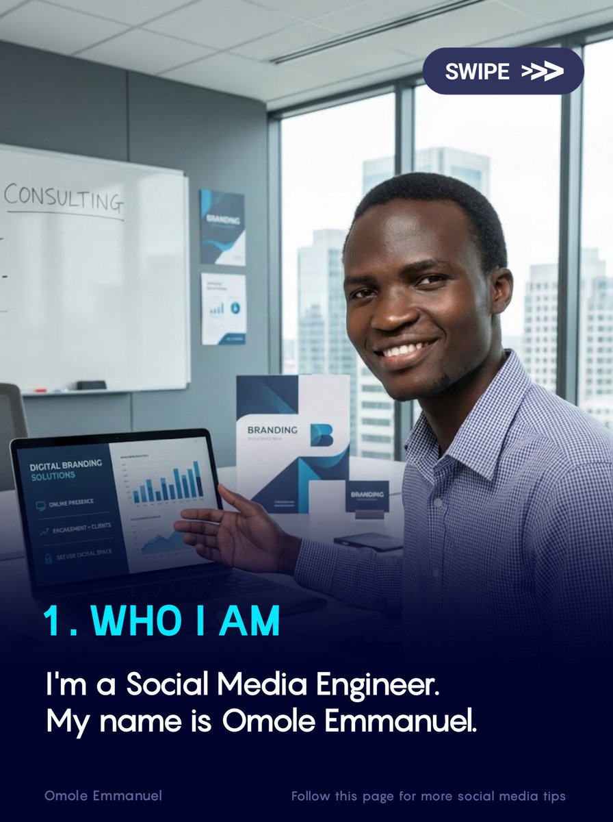 korededelight's tweet photo. Social Media Manager isn't the right word anymore.

If you're reading this, stay with me till the end.

I'm Omole Emmanuel, a Social Media Engineer.

WHAT I DO AS A SOCIAL MEDIA ENGINEER 
Let's continue 👇

#SocialMedia #OnlineGrowth #BrandGrowth #SocialMediaMarketing https://t.co/rO30fs1sii