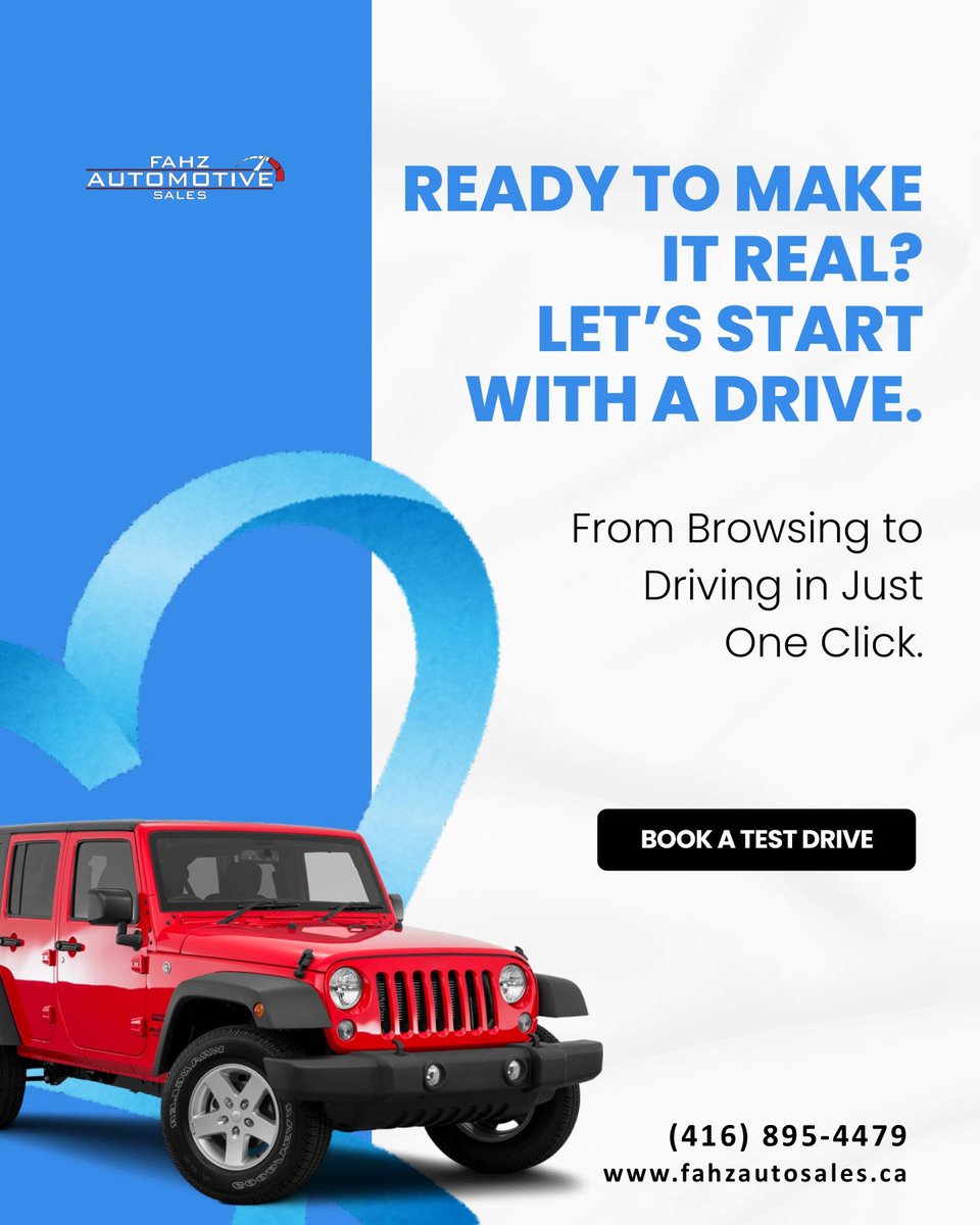 Fahzautosales's tweet image. Ready to hit the road? 🚗 Start your adventure with Fahz Auto Motive Sales today! 🌟

#TestDriveReady #TestDriveCar #DriveYourChoice #TestDriveRequest #DemoDriveToday #BookDriveNow #TestYourRide #DriveWithoutCommitment #TryDriveOwn #FeelTheRoad #BestCarDeals #FahzAutoMotiveSales