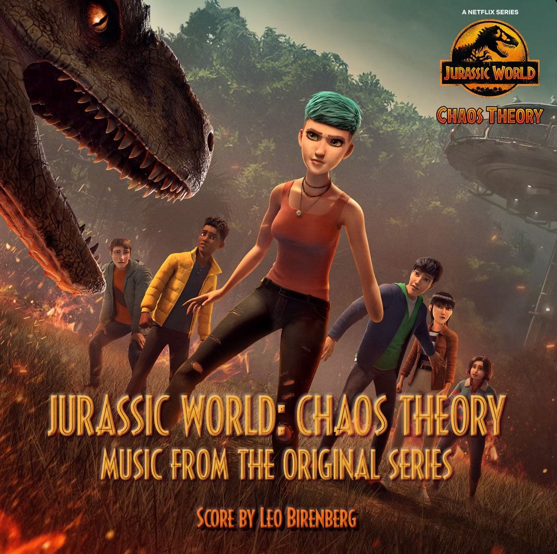 JurassicOutpost's tweet photo. Jurassic World: Chaos Theory – Music from the Original Series (featuring music from seasons 2-4) by @leobirenberg is now available everywhere you listen to music! 🦖🎶🦕 https://t.co/ksZwbxa6zD