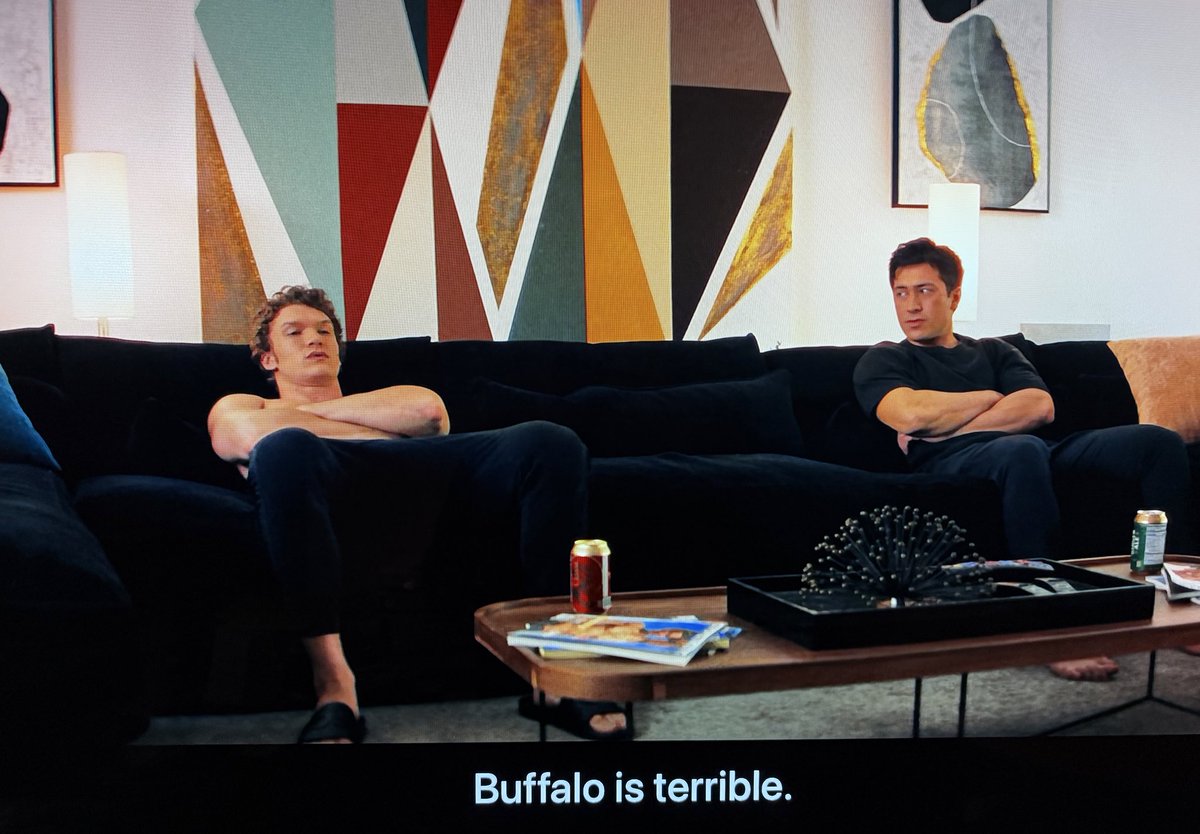 wyshynski's tweet image. Buffalo catching Heated Rivalry strays ☠️