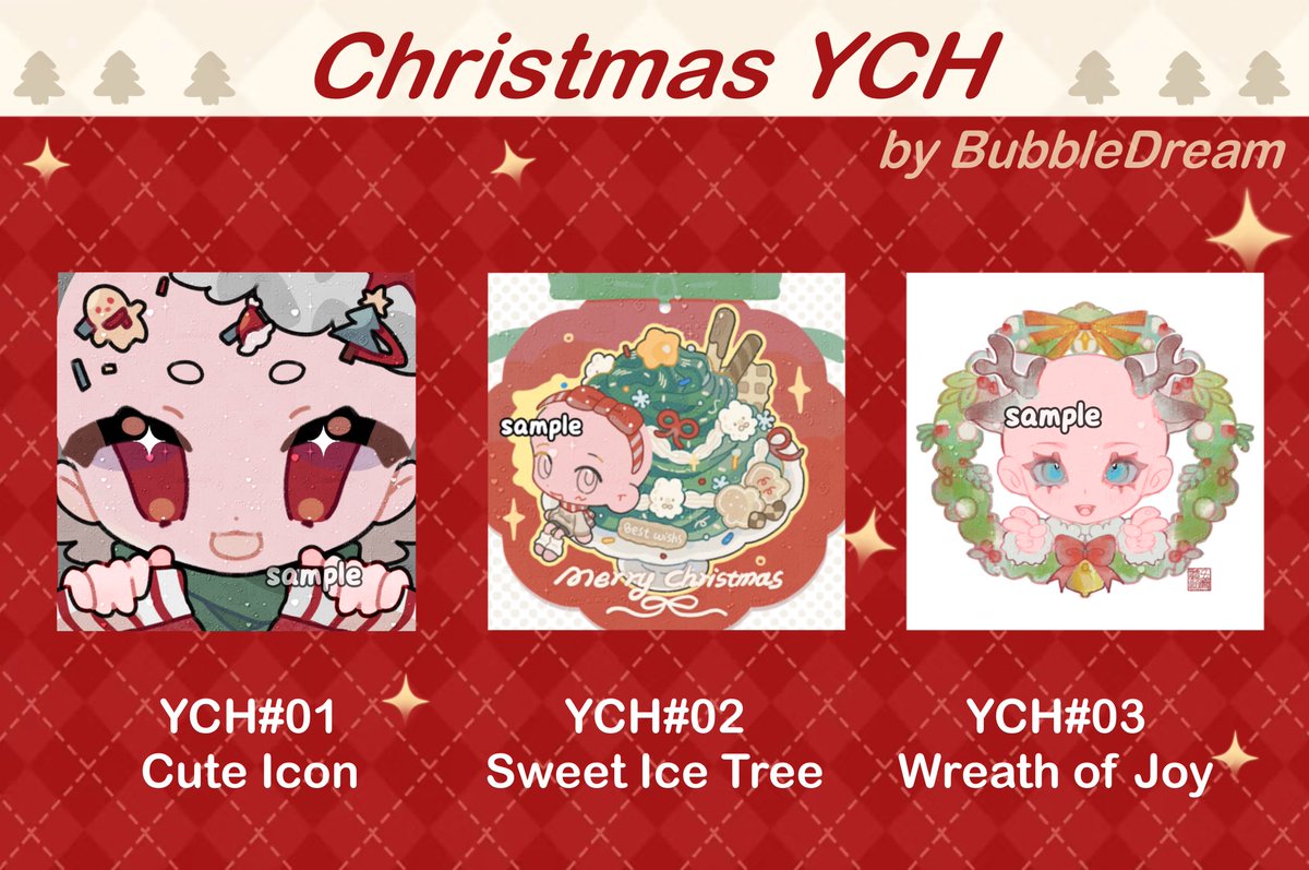 Bubb1eDream's tweet photo. ✨ 24h Christmas YCH is now open on VGen! ✨
and…
˚₊‧꒰ა CHRISTMAS YCH RAFFLE ໒꒱ ‧₊˚
1 winner can choose one of YCHs for free

To enter:
⭐️ Like
⭐️ Rt
💬 (Optional) Comment with your OC ref!

Ends: Dec 15th

Available to order via Vgen or DM me 🌸
https://t.co/XERDCKshtp https://t.co/XNfBtvGFjI