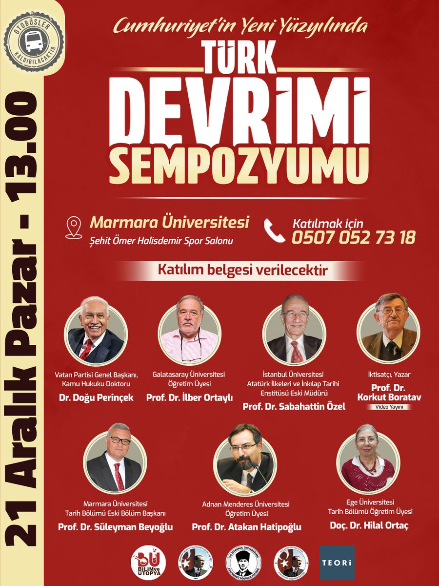 "Uçurumun kenarında yıkık bir ülke... Türlü düşmanlarla kanlı boğuşmalar... Yıllarca süren savaş... Ondan sonra içerde ve dışarda saygıyla tanınan yeni vatan, yeni toplum ve yeni devlet... Ve bunları başarmak için arasız devrimler."

Büyük Devrimci Önderimiz Atatürk bu sözlerle