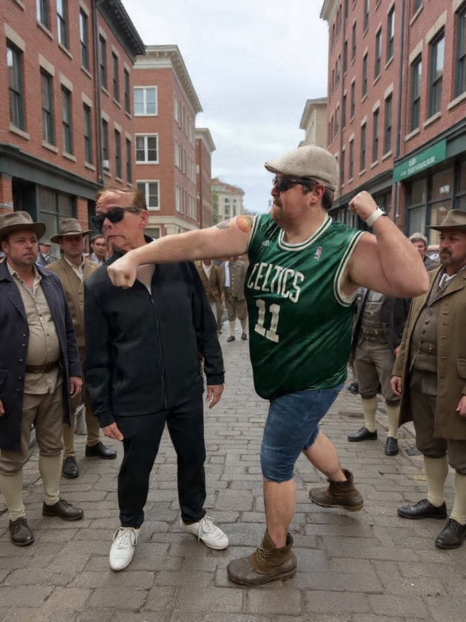 Knockin’ some sense into his wicked laaage chowda-filled head…