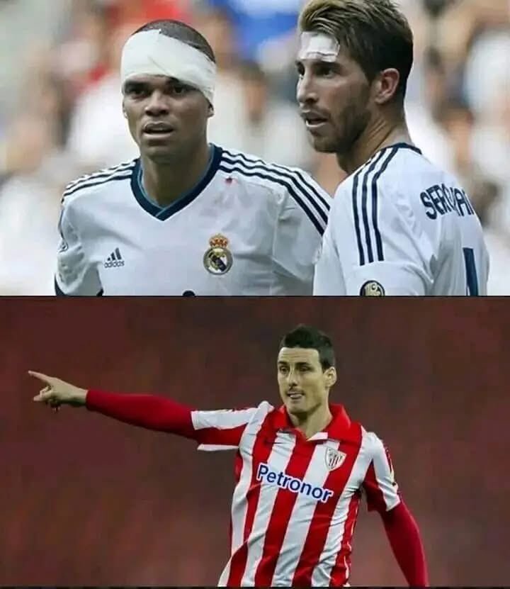 Aritz Aduriz🗣️: in a game against Real Madrid, I hit Pepe on the head and Sergio Ramos came to me and said 
“you wannna  leave the pitch with the lift or with the Ambulance…Choose one”
I said why are you asking the question like this, Sergio Ramos said “ Because Pepe said I
