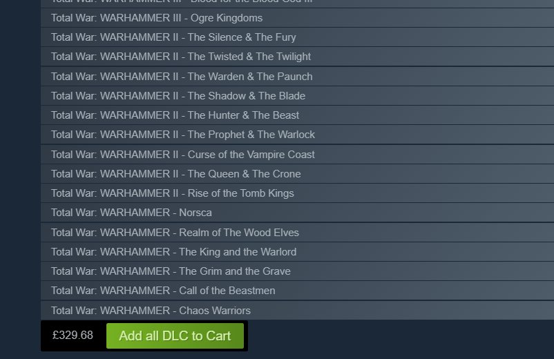 I've never played a Total War game in my life but I know everyone is excited about Total War: Warhammer 40k. However, looking at the series and the way it does DLC. I'm sceptical. I mean Warhammer 40k has alot of factions, will they be added as DLC?