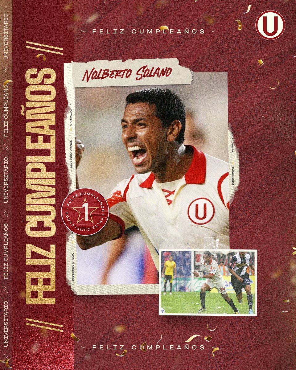 𝗙𝗘𝗟𝗜𝗭 𝗗𝗜́𝗔, «𝗠𝗔𝗘𝗦𝗧𝗥𝗜𝗧𝗢»! 👨‍🏫🔝🎩 Hoy está de cumpleaños Nolberto  Solano Todco, ex mediocampista y DT de Universitario que ganó un título  nacional como futbolista de la Ⓤ. 🏆 2009 #TricampeUnes #UnTriConGarra