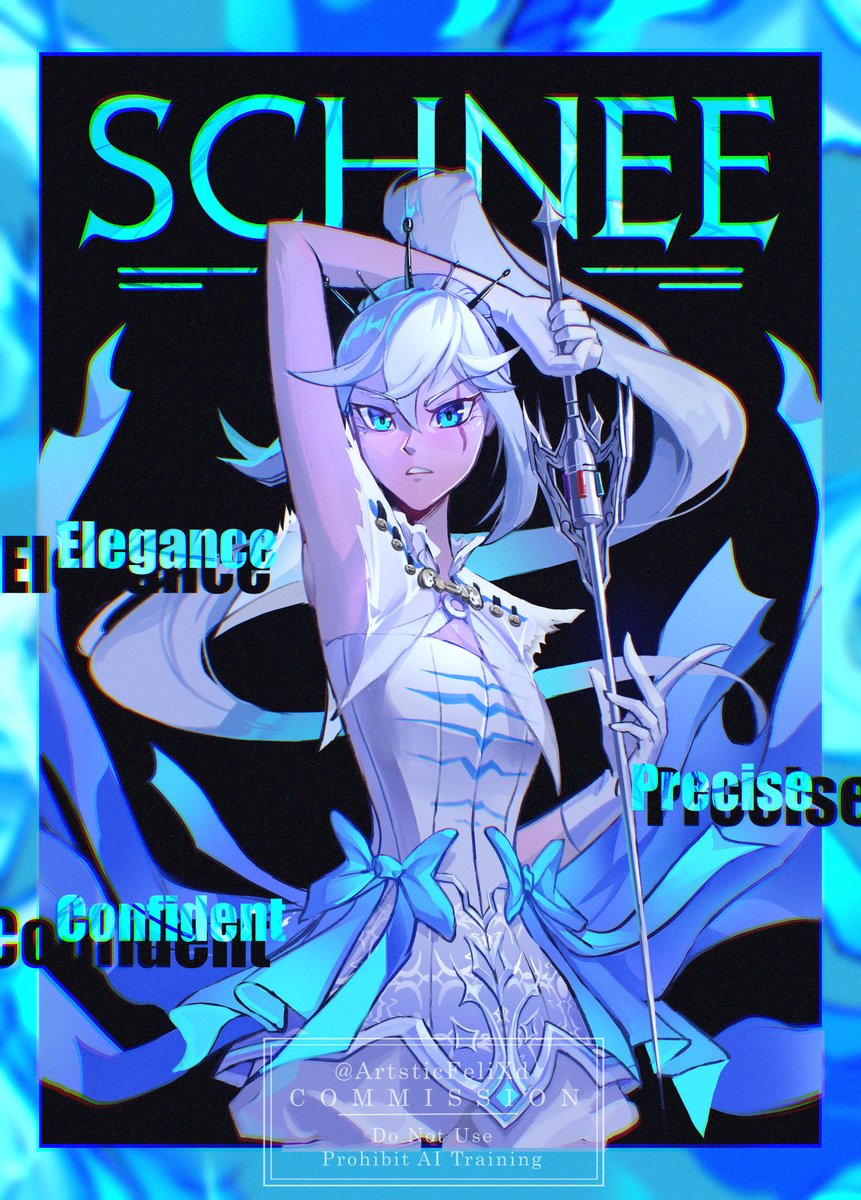 ArtisticFeliXd's tweet photo. (c) The Schnee 
This Character card was a treat to do and see  Weiss in this outfit! it fits her so well! Outfit reference is below!  
Thank you very much to @RayhSays for commissioning  me!

#RWBYfanart #rwby #fanart #commissionsopen https://t.co/kwYASvlu5d