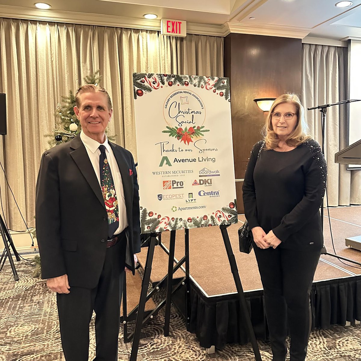 David Hopkyns VP, Affinity Credit Solutions and his wife DeeAnn attending the The Calgary Rental Residential Association annual Christmas social in Calgary last night! 🎄
