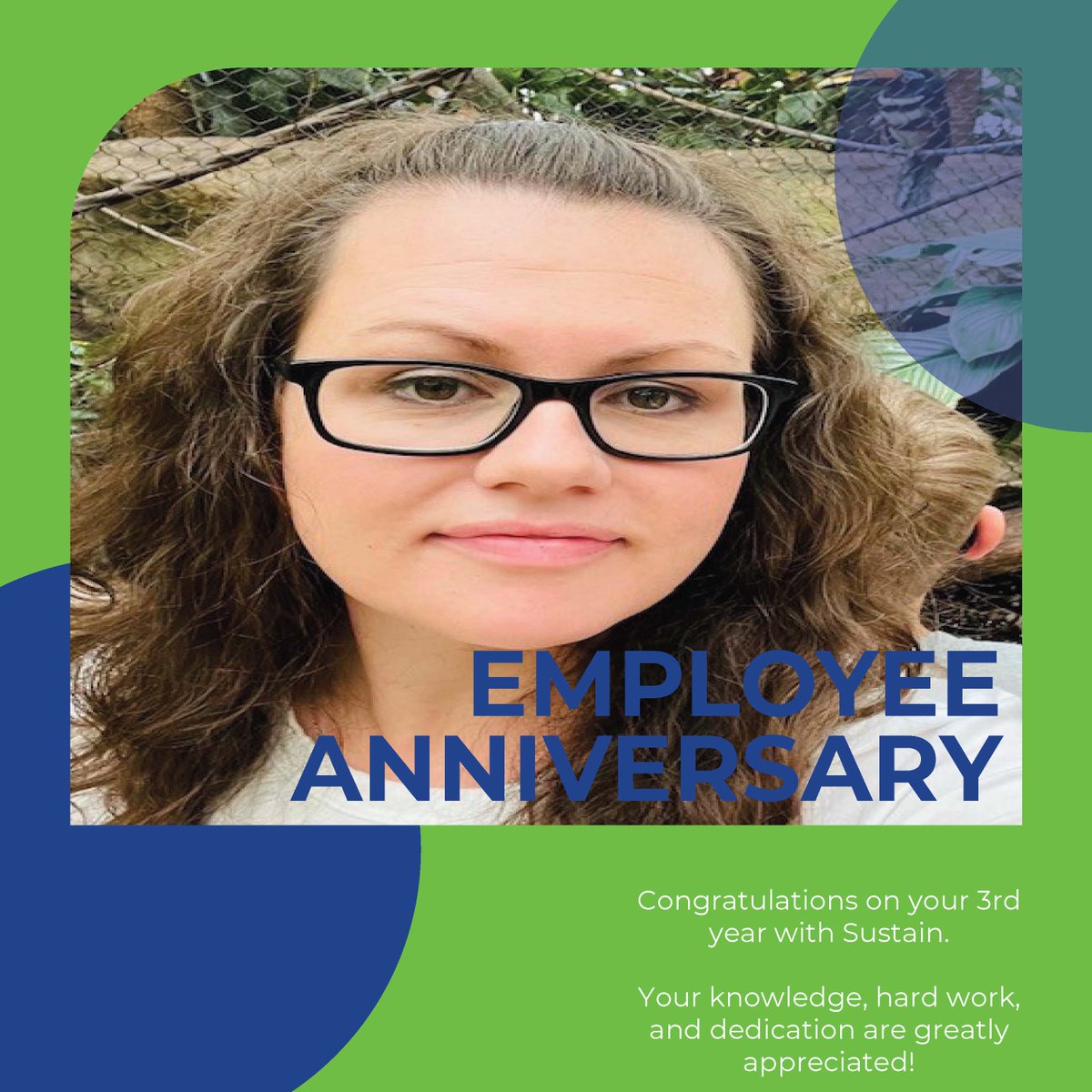 Please join us in celebrating Elizabeth Jordan's 3rd year with Sustain!!
#Celebrate #Workanniversary #Sustain