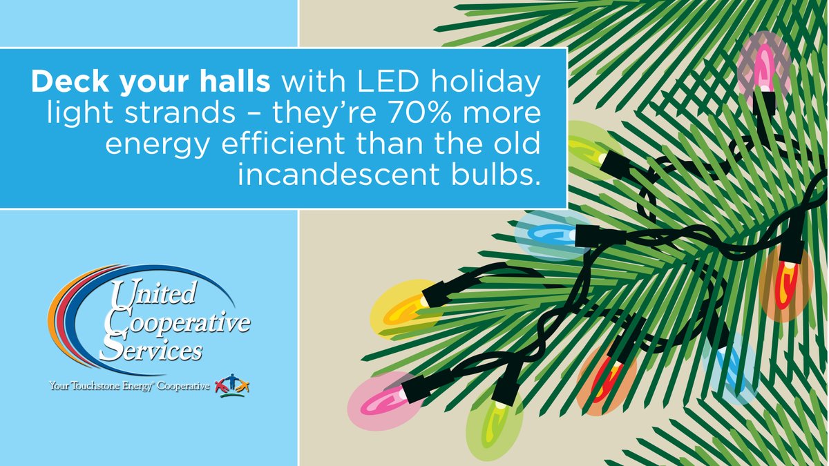 Good morning, members! Here’s a quick holiday lighting tip to help you #saveenergy and energy dollars!