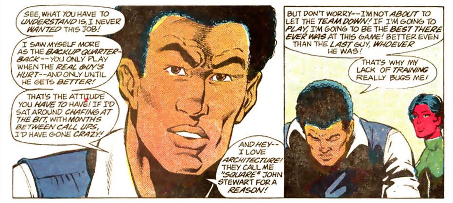 John Stewart every 5 minutes before the Marine retcon: wow i really love being an ARCHITECT. I wouldn’t wanna be anything other than an ARCHITECT