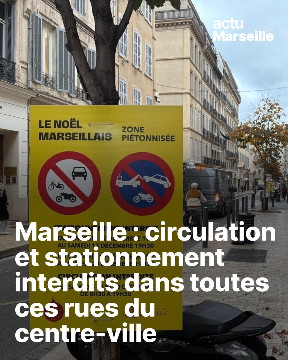 actufrmarseille's tweet image. ❌ Il faudra laisser sa #voiture au garage ce samedi dans le centre-ville de #Marseille. La circulation est interdite dans de nombreuses rues ➡️ l.actu.fr/yI23