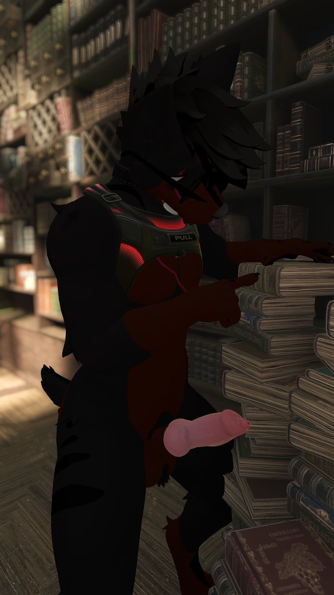 He's just checking out books~ go say hi