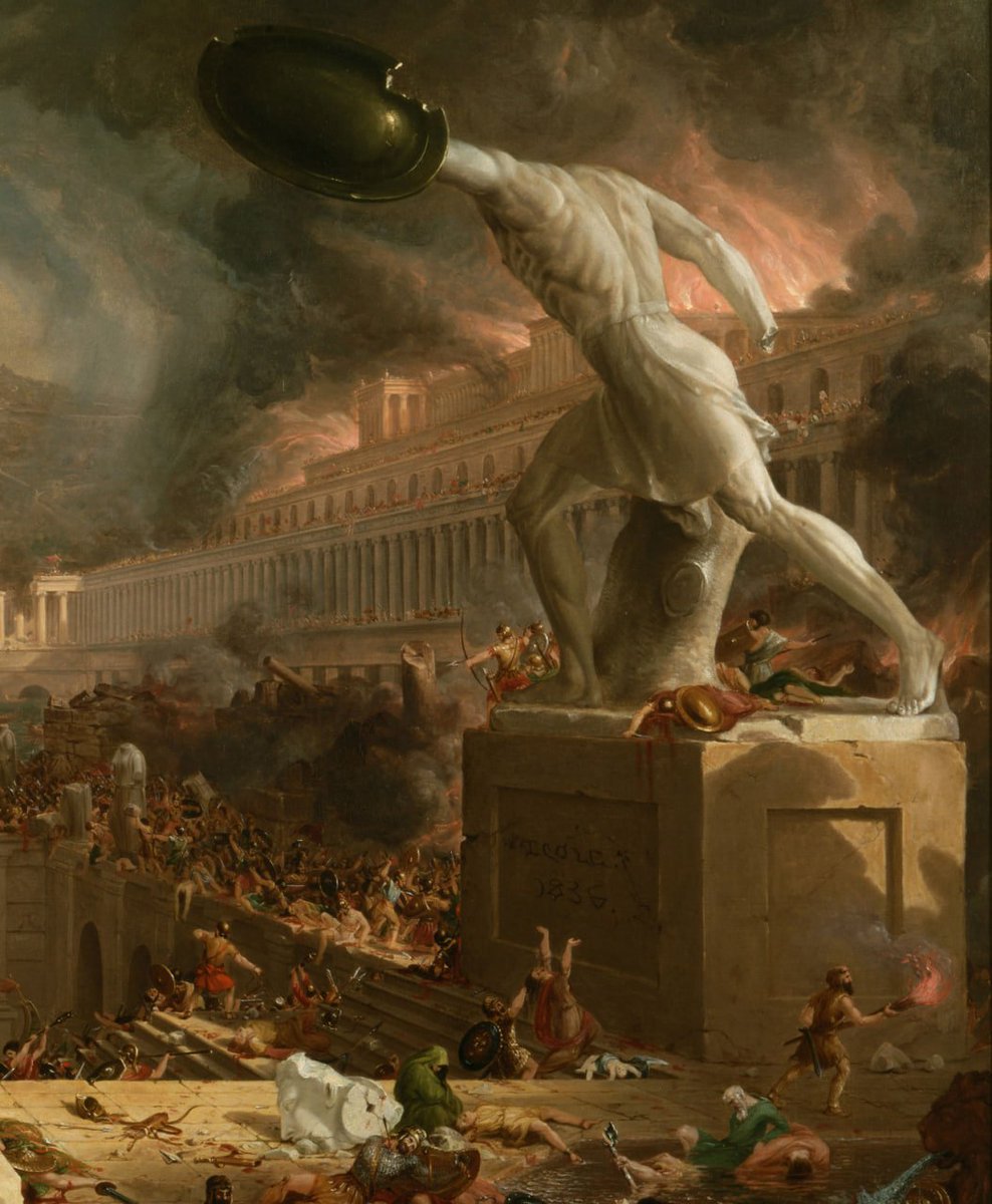 trad_west_'s tweet image. Did you know J.R.R Tolkien predicted exactly how the modern society would fall?
How, you might ask? By telling us how Gondor fell into ruin.

In his description of the decline of Gondor, we see the blueprint of a dying civilization.

It wasn't an external enemy that rotted Gondor…