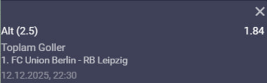 Tahminturka's tweet photo. 🏟 1.FC Union Berlin - RB Leipzig
🏆Lig:Bundesliga
💰Oran: 1.84
⚽️ Tahmin : 2.5 Alt
💬 Dengede bir müsabaka olması beklenmektedir 

#kupon #bahis #canlibahis  #banko
TG: https://t.co/ah0dPJjDOv
Oynadığımız Site : https://t.co/Du5qp18Eyz https://t.co/NHGb3ShvTB