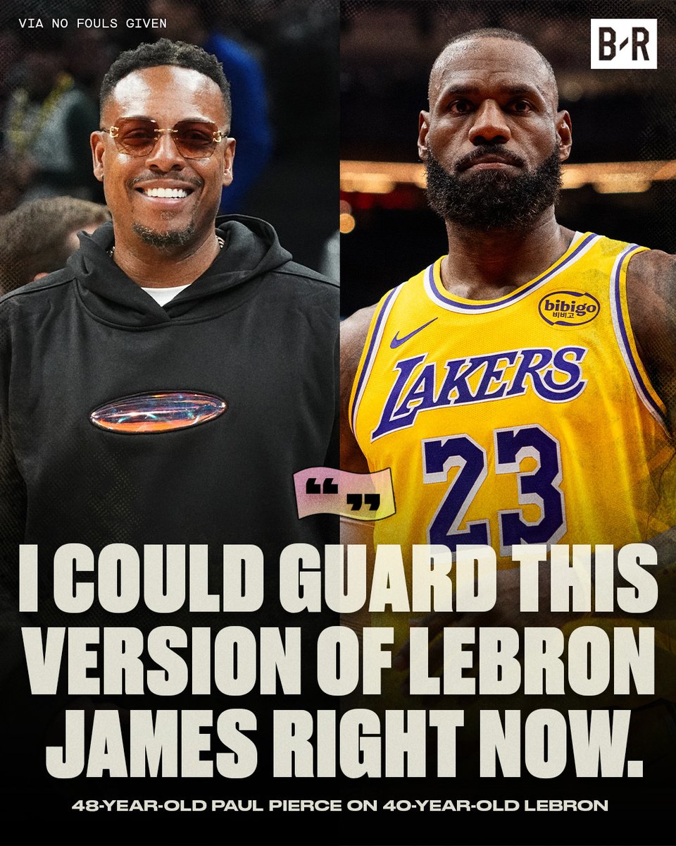 48-year-old Paul Pierce says he can guard 'this version' of LeBron right now 👀🍿
The Truth getting a stop on The King? 🤔
(Via @NFGShow)