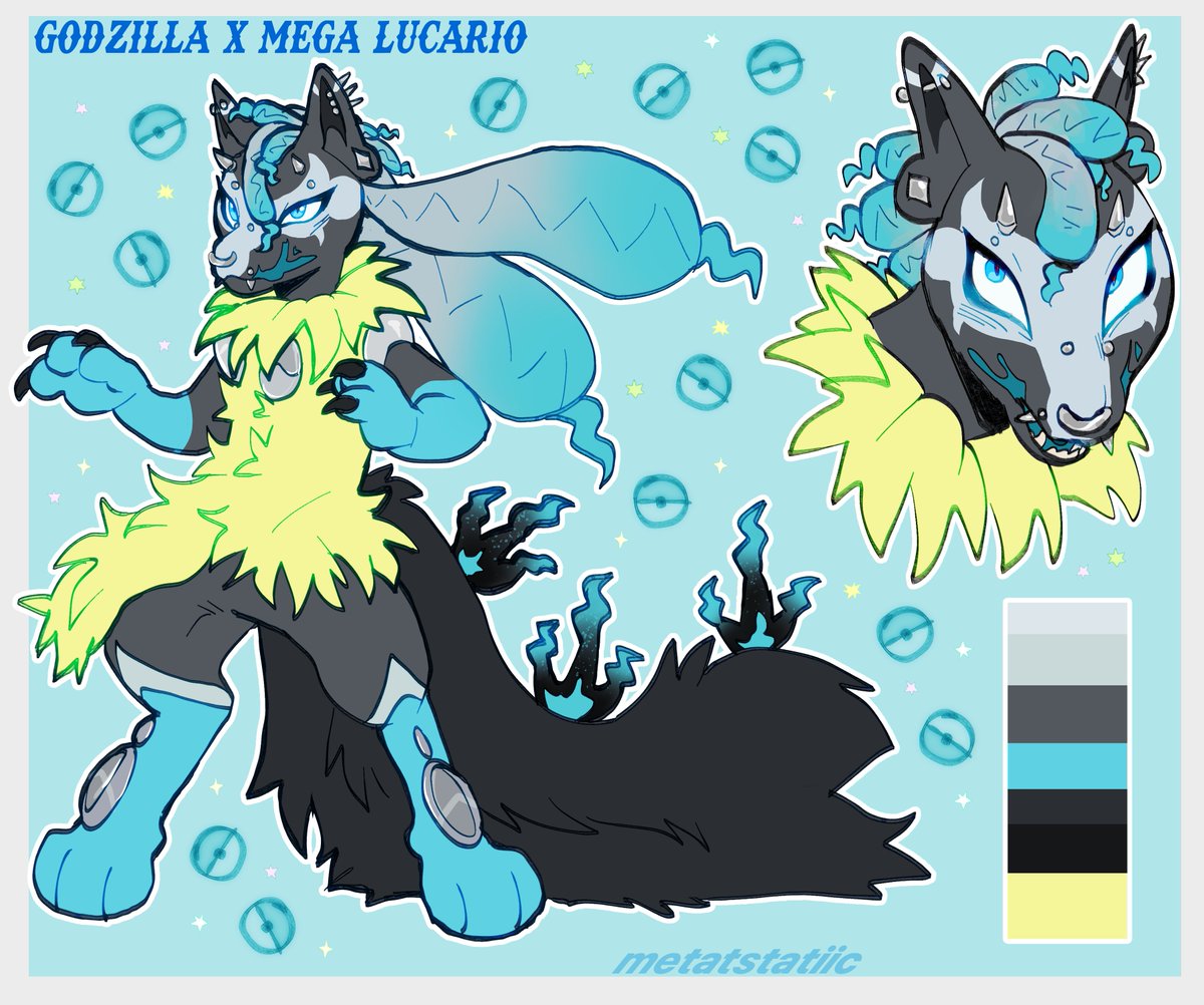 metastatiic's tweet image. mega lucario custom 🐲💙