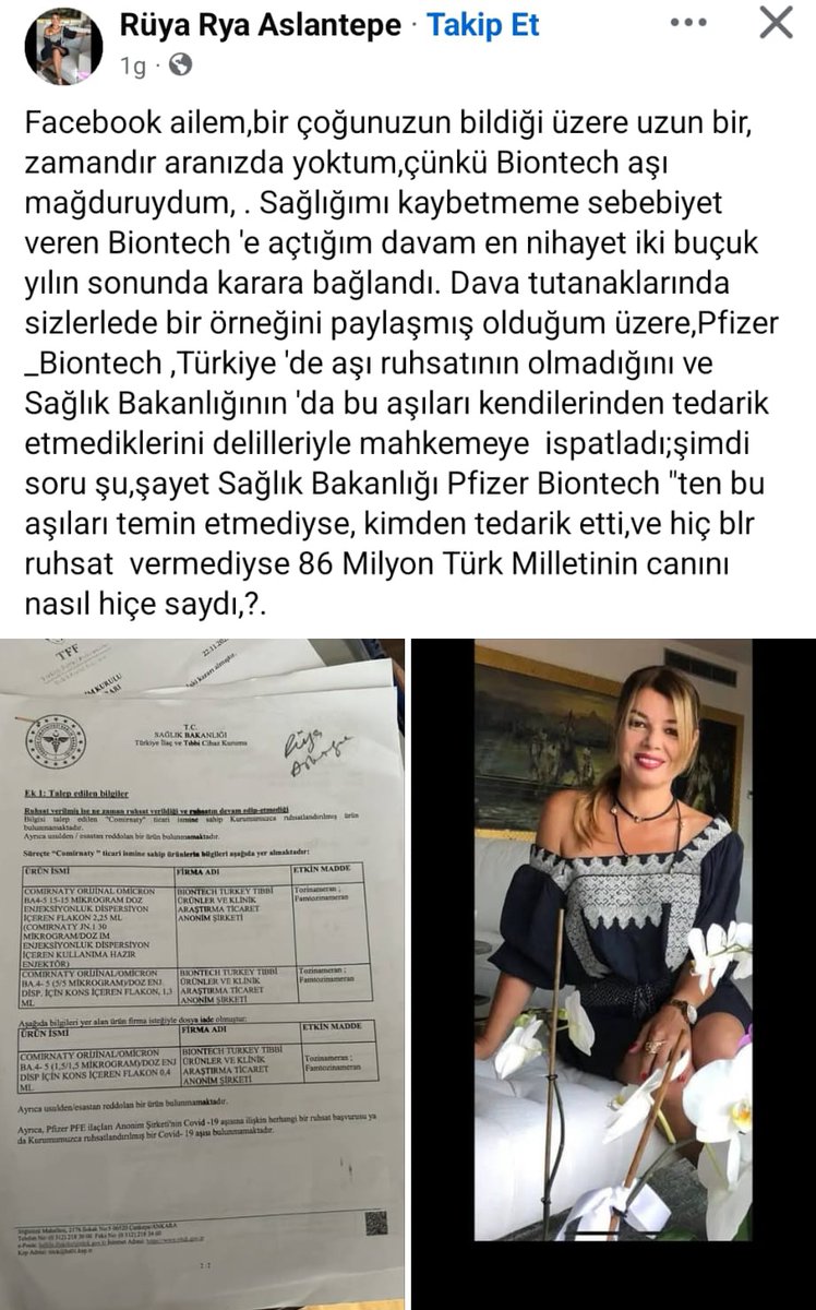 AŞI OLANLARIN DİKKATİNE. ŞOOOOK! Pfizer &amp; BionTech'e Türkiye'de dava açıldı. Davanın bir kısmı sonuçlandı. Pfizer &amp; BionTech aşılarının ruhsatsız olduğu, ruhsat verilmediği, ruhsat başvurusu olmadığı, onay verilmediği mahkeme kararıyla tescillendi. Sağlık Bakanlığı'nın ise