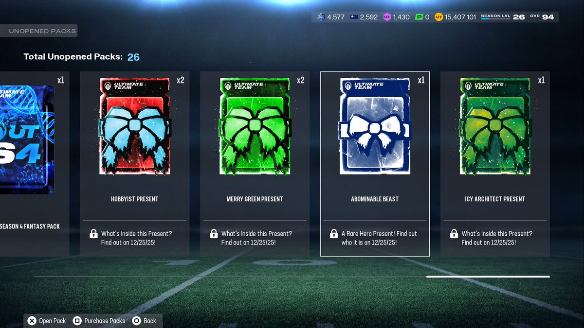 Drussisgoat's tweet image. Just profited 10k+ snow &amp;amp; kept a champ present on just doing the Medium &amp;amp; Mystery Stockings! #goatluck #packluck #coinmethod #mut #mut26 @kneand_ @Moshimadden how did you guys do on them?