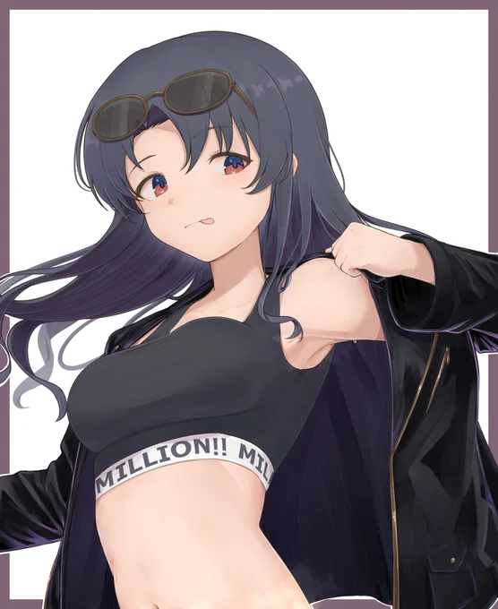 寒いのでライダース姿の紗代子ちゃん描きました! 趣味です。 #ミリシタ