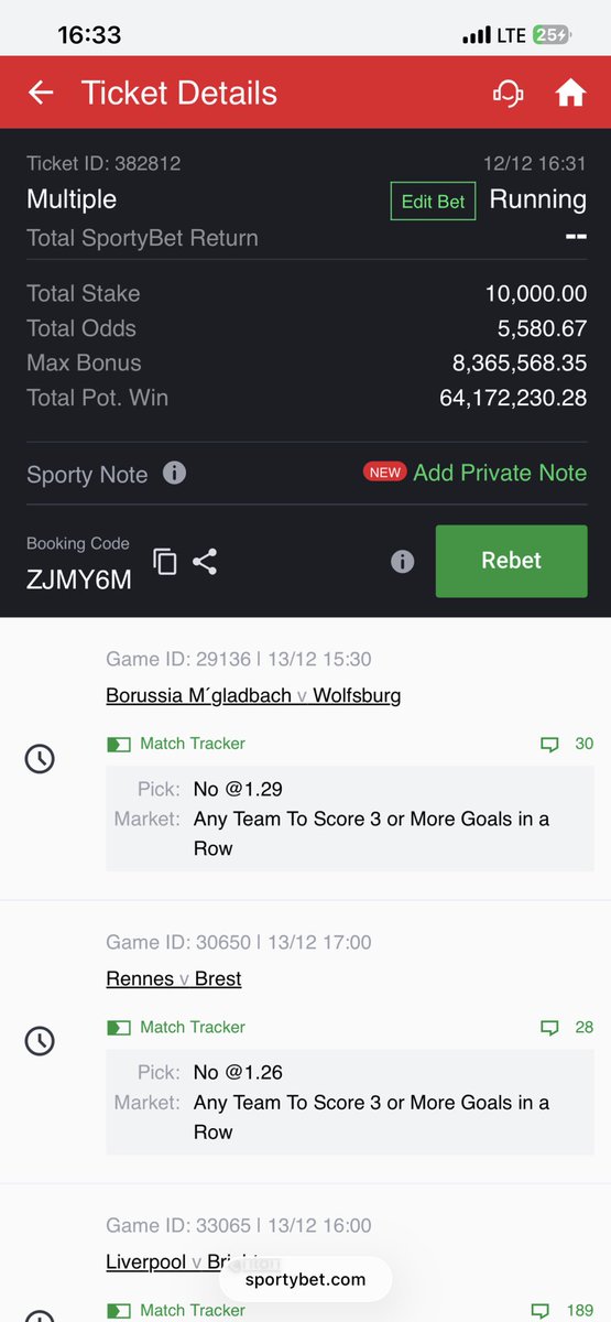 2025 Blessing ⚽️ 🪽(No 3 goals in a row)

5.5k odds (Sat only)

10,000 wins 64 million 

Retweet and drop id