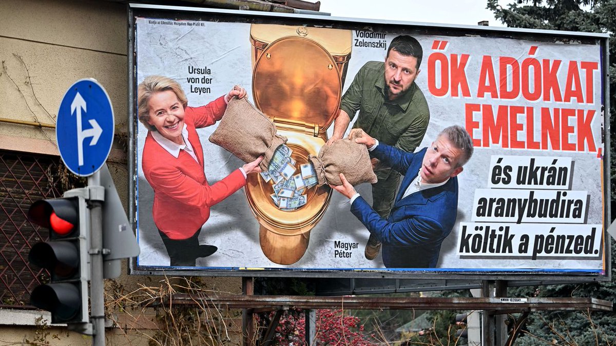 🇭🇺 Hungary’s streets are now covered with posters saying: “THEY INCREASE YOUR TAXES WHILE SPENDING YOUR MONEY ON UKRAINIAN GOLDEN TOILETS.” 👉 A civil campaign with a clear message: Hungary chooses a different path — protecting taxpayers, sovereignty, &amp; real national interests‼️