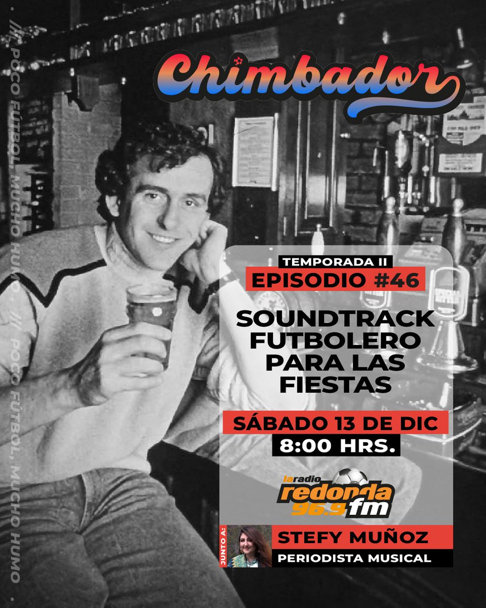 ¡Se vino un #Chimbador🥳⚽ musical🎶!

¿Cómo un gol sin banda sonora?😌Ritmos, cánticos y ese poder místico🔥que tiene la música con la hinchada😅.

Junto a la periodista Stefy Muñoz armamos un soundtrack futbolero para las fiestas🎄⚽.

Sábado 08h00 por <a href="/LaRadioRedonda/">La Radio Redonda ⚽️</a> 96.9 FM📻