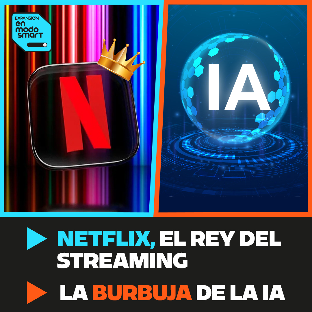 ExpansionMx's tweet photo. ¿La IA es negocio… o burbuja? 🤖💥

🔊: https://t.co/fE3Ts3uhEf 
🎥: https://t.co/n1OZmbhFWD

¿Netflix prepara un regreso fuerte al streaming?
De esto va el primer episodio de #EnModoSmart, disponible desde hoy.

Nuevo episodio cada viernes a las 9 AM. https://t.co/yi3OxmettL