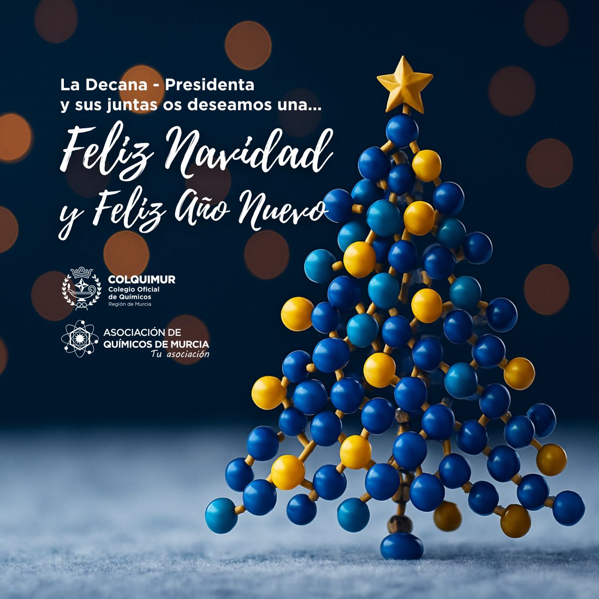 Desde el Colegio Oficial de Químicos de la Región de Murcia, junto a la Asociación de Químicos de Murcia, os deseamos Feliz Navidad. 🎄✨

Brindamos por un 2026 con más colaboración, más curiosidad y más avances que sumen. 🧪🥂

#colquimur #química #feliznavidad #vidayprogreso