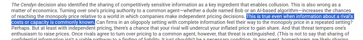 johnmarknewman's tweet photo. Great piece that all state AGs and plaintiffs' #antitrust attorneys should read.  This often-overlooked point especially jumps out: it doesn't matter whether rivals agree to charge a publicly available price or a secret private one.  Agreeing to collude is agreeing to collude. https://t.co/lwSVyYOKoS