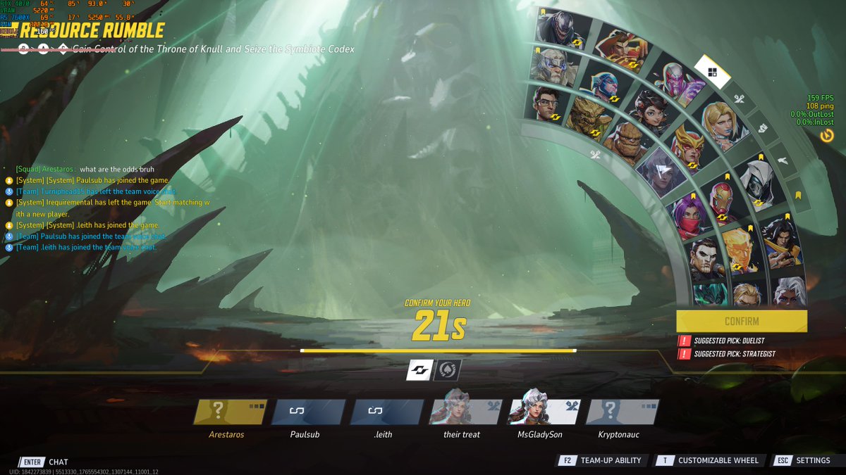 arestaros's tweet image. first game on, immediately got resource rumble and 2 people left already 😭😭this shit is frying me