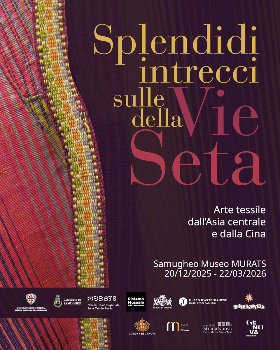 MuseoTessile's tweet photo. Splendidi intrecci sulle Vie della Seta
#Samugheo Museo #Murats
Dal 20/12/2025 al 22/03/2026
#Sardegna
https://t.co/Mla7iW6MXa https://t.co/5FJ9evEqlv