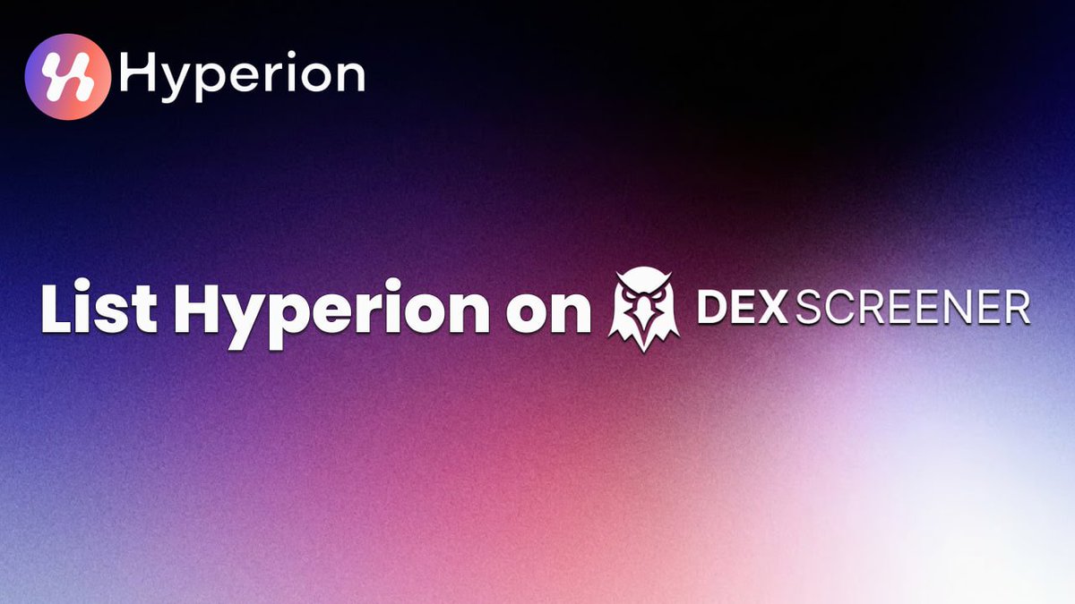Your Support Moves Us Forward

➱ Background

In May 2025, we submitted Hyperion to be featured as one of the DEXs on <a href="/dexscreener/">DEX Screener</a>. 

However, we haven’t received any feedback or follow-up from their team. From our understanding, Dexscreener prioritizes platforms that demonstrate
