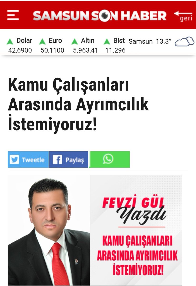 samsunsonhaber.com/haber/5588131/…
#memurgeçinemiyor 
#memur 
#Emekli 
#EmekliyiAçlığaMahkumEtme 
#emeklidireniyor 
<a href="/DMSendikasi/">Devlet Memurları Sendikası</a> 
<a href="/DMKonfederasyon/">Devlet Memurları Konfederasyonu</a> 
#yhsp
<a href="/yhsplatform/">Yardımcı Hizmetler Sınıfı Platformu</a> 
<a href="/YHSPersoneliYhs/">YHS personeli</a>