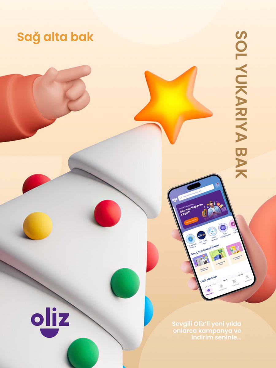 Bu yıl Oliz seni yönlediriyorsa, kesin güzel bir şeyler oluyor demektir.

Köşeye bak, ip uçlarını takip et... 

Yeni yılda sürpriz kampanyalar, indirimler ve Oliz’le evini güzelleştiren ayrıcalıklar seni bekliyor!

#Oliz #App #AppStore #PlayStore