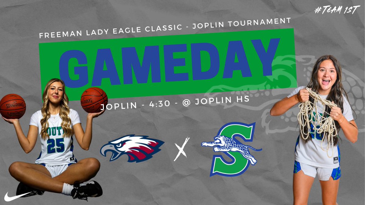 BSSGirlsBball's tweet photo. GAMEDAY!!!!!  2nd Round of the Joplin Tournament
🆚 Joplin  
📍Joplin HS  - Freeman Lady Eagle Classic
⏰ 4:30
📺https://t.co/pRA2xy2d99…

#TEAM1st https://t.co/6Sb3Md3VVG