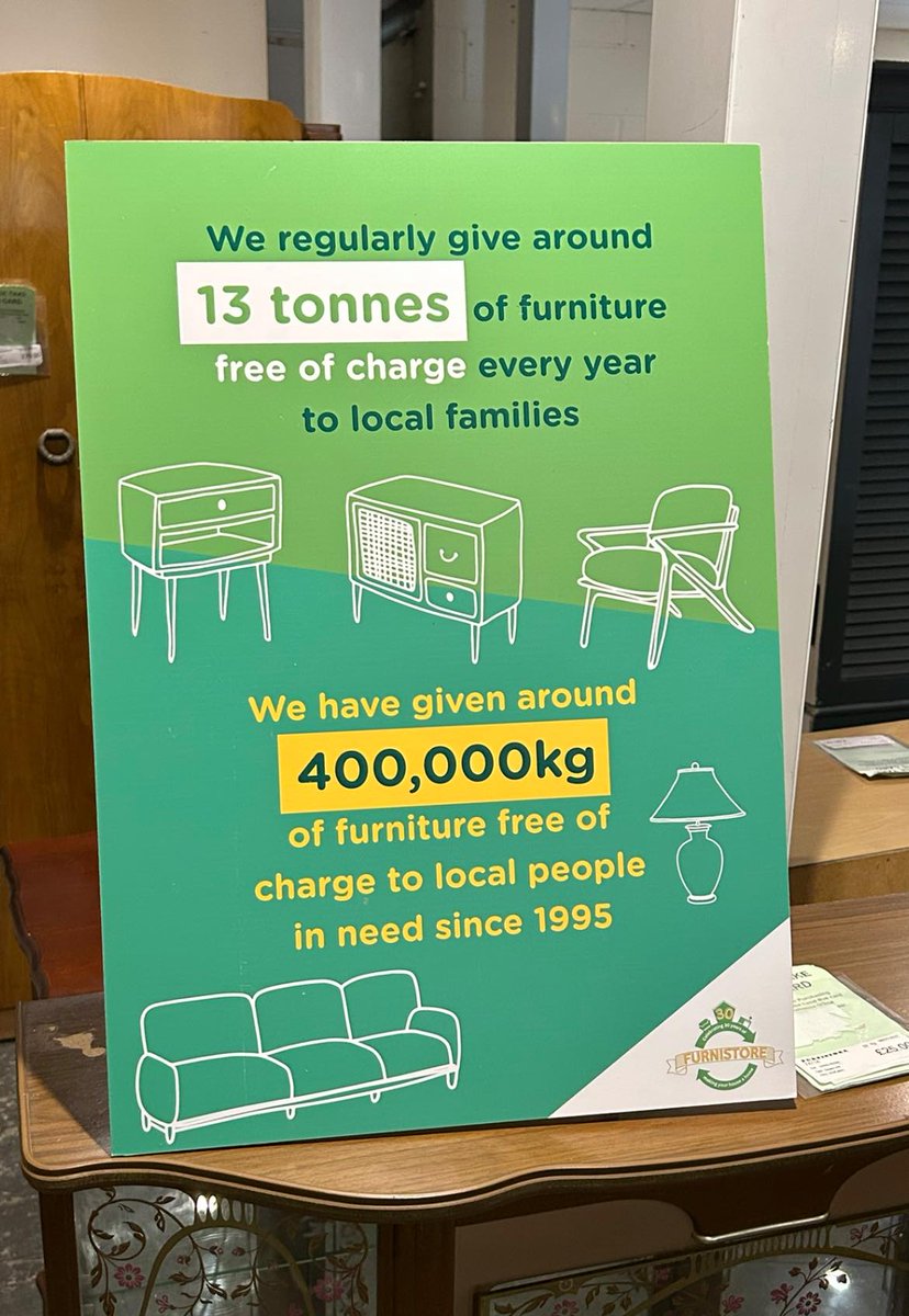 Celebrating 30 years of achievements!🌟

We regularly give around 13 tonnes of furniture free of charge every year!🛋️We have given around 400,000kg of furniture free of charge to local people in need since 1995!🏠

What an amazing achievement! Thank you for your ongoing support💚
