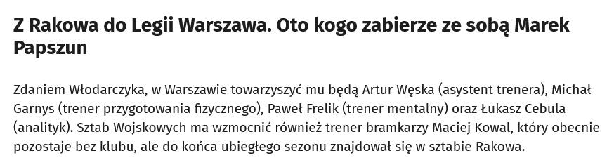 I od razu pożegnać te dotychczasowe trenerskie niedojdy (Astiz, Malarz), a zimą podziękować 2/3 zespołu... Robić porządki "do spodu"...🤔🤔🤔