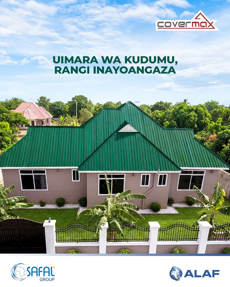 alaf_ltd's tweet photo. Amani ya moyo na akili ipo pale unapokua umeezeka na #COVERMAX. 🏡 Mabati ya Covermax yanakuja na udhamini wa miaka saba unaokupa uhakika wa uimara.
Ezeka na rangi zenye fahari ya kitanzania ufurahie ubora wa kudumu kwani ukiweka umeweka! 🏡
#UkiwekaUmeweka #FahariYaMtanzania #ALAF