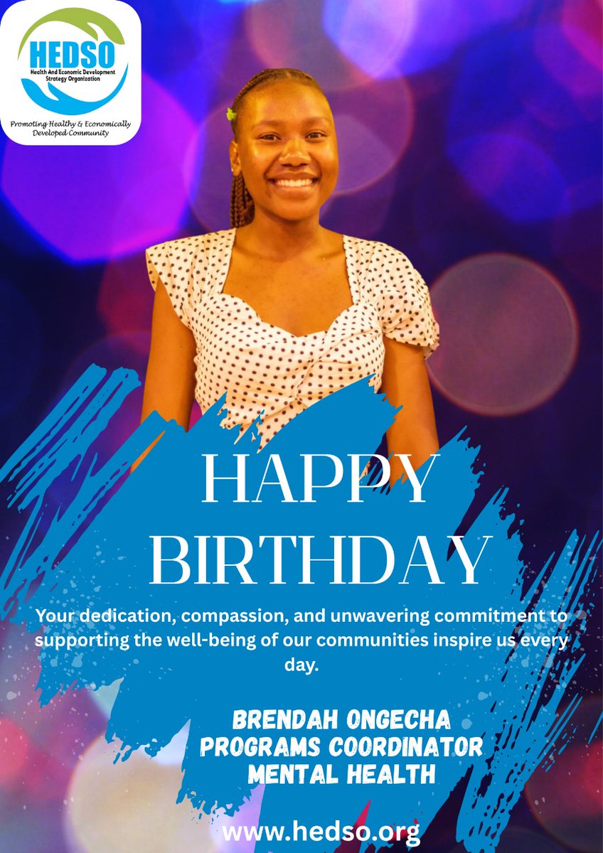 Happy Birthday to Brendah Ongecha, our Programs Coordinator – Mental Health! 
Your compassion and leadership continue to inspire our work and uplift our communities. We appreciate you!

#HappyBirthday #MentalHealthMatters #TeamHEDSO