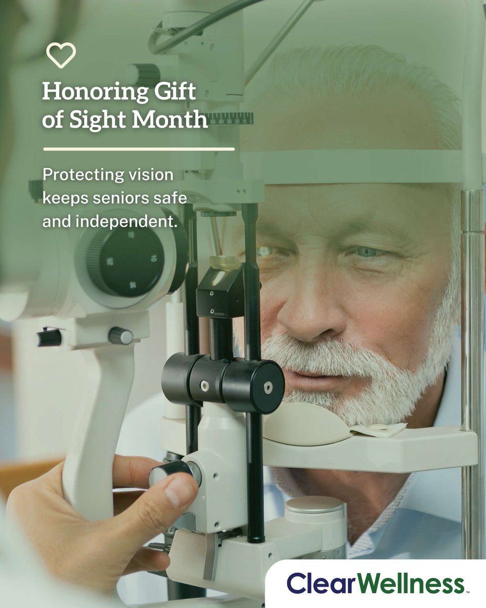 December is #GiftOfSightMonth! 1 in 6 adults 65+ experiences vision loss. Simple steps help: annual eye exams, eye-healthy foods, UV protection, &amp; managing health conditions. #ClearWellness coaches help spot early changes so seniors get care sooner. bit.ly/3LGOWIC