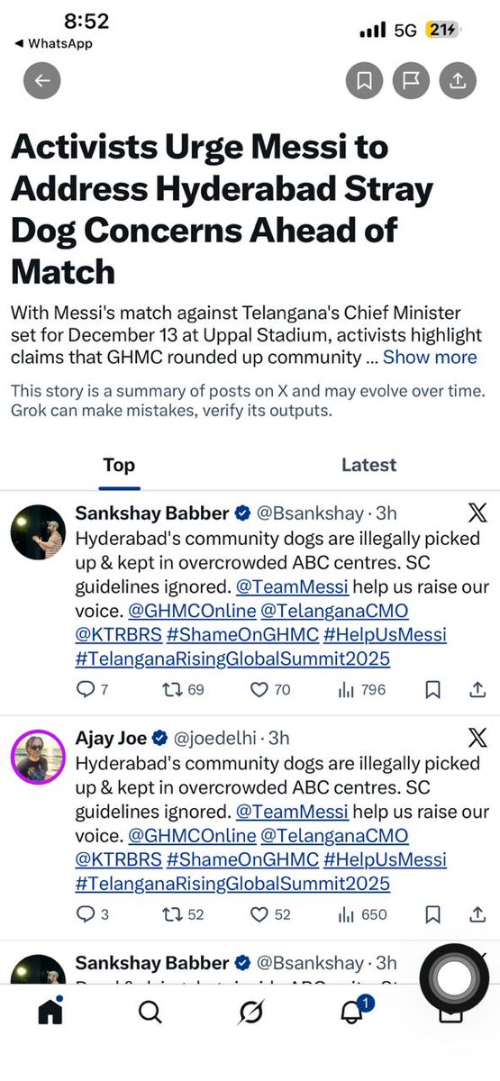 Bsankshay's tweet photo. We're winning our war on Twitter too! Twitter made it a news as it was trending, let’s everyone just repost this news itself! ✊🏻❤️

We will save our voiceless friends ✊🏻❤️
#SaveIndianDogs #SaveIndianAnimals #HelpusMessi https://t.co/o9iRyNm0qO