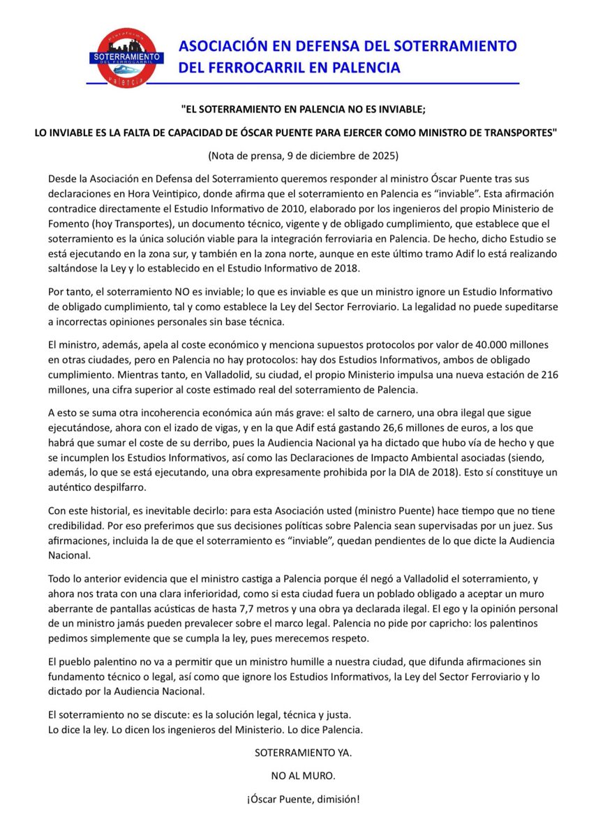 Soterramiento Palencia (@palenciasoterr) on Twitter photo 