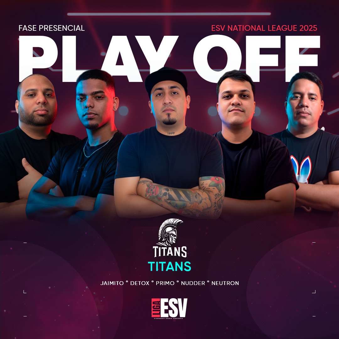 Los dos equipos que faltaban ya están aquí. #cs2 

M1 Academy y Titans completan la lista de clasificados rumbo a las ESV LAN Finals de Caracas.

La escena está lista.

La batalla final comienza.