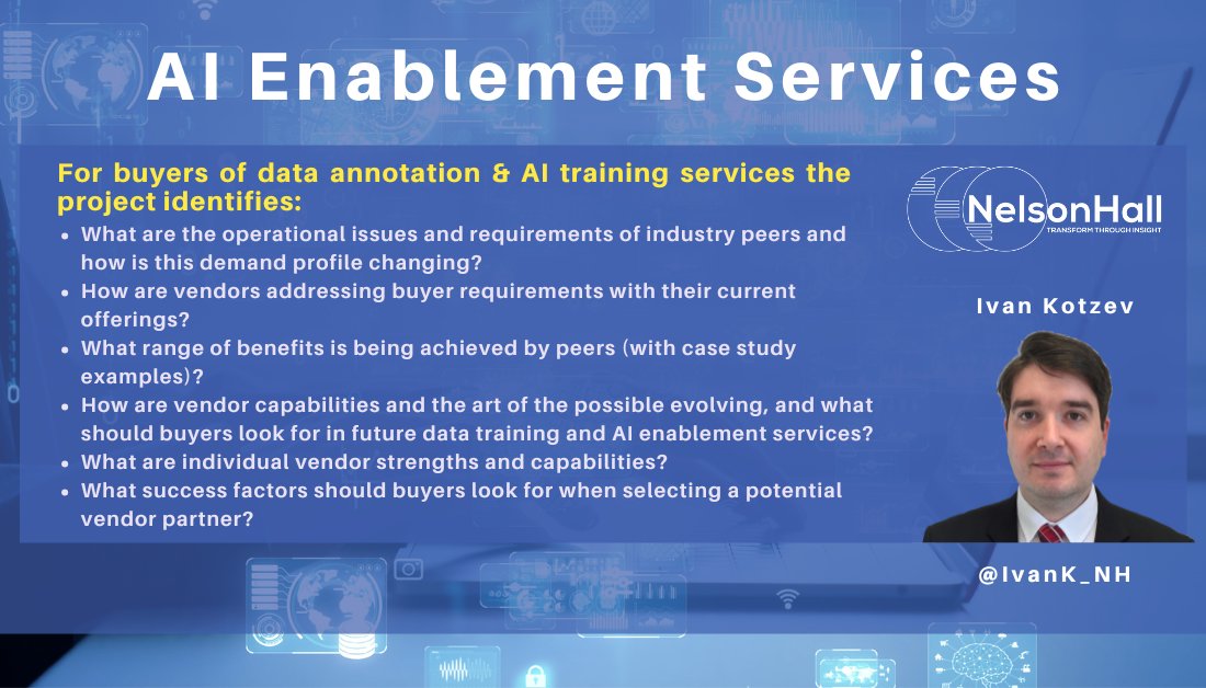 Thanks <a href="/Concentrix/">Concentrix</a>  for the #AIEnablement briefing. Highlights include: use of the scale of CX resources for data annotation, strong RLHF and SFT practice, expertise in trust &amp; safety product development, work in robotics, academy for AI talent upskilling, and deep QA governance.