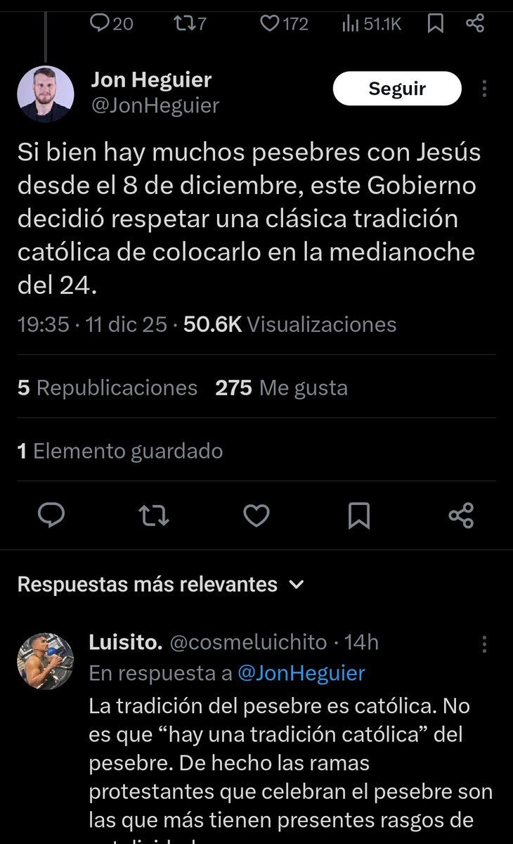 -Milei hijo de puta, no puso el Jesús en el pesebre, en este país somos catolicos!😤

-no gordo, el Jesús se pone cuando nace

-Milei hijo de puta, porque respeta los rituales católicos, en este país somos laicos 😤